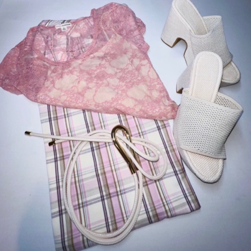 Homemade White Plaid Pants